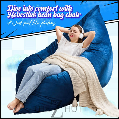 Hobestluk 3 in 1 Bean Bag Chair Giant Bean Bag Chairs Convertible Bean Bag Floor Cushion with Machine Washable Cover, Beanbag Chairs for Adult (Dark Grey) THE Z HUT