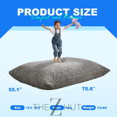 Hobestluk 3 in 1 Bean Bag Chair Giant Bean Bag Chairs Convertible Bean Bag Floor Cushion with Machine Washable Cover, Beanbag Chairs for Adult (Dark Grey) THE Z HUT