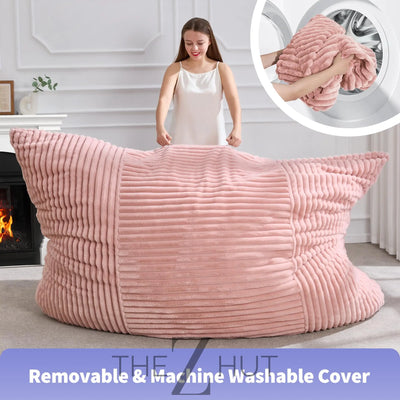 Hobestluk 3 in 1 Bean Bag Chair Giant Bean Bag Chairs Convertible Bean Bag Floor Cushion with Machine Washable Cover, Beanbag Chairs for Adult (Dark Grey) THE Z HUT