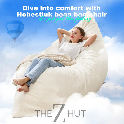 Hobestluk 3 in 1 Bean Bag Chair Giant Bean Bag Chairs Convertible Bean Bag Floor Cushion with Machine Washable Cover, Beanbag Chairs for Adult (Dark Grey) THE Z HUT