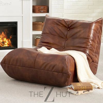 Hobestluk Bean Bag Chair Giant Bean Bag Sofa Memory Foam Bean Bag Chairs for Adults, Bean Bag Couches Faux Leather Bean Bag Chairs for Living Room Bedroom Dorm Office (Brown) THE Z HUT