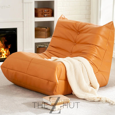 Hobestluk Bean Bag Chair Giant Bean Bag Sofa Memory Foam Bean Bag Chairs for Adults, Bean Bag Couches Faux Leather Bean Bag Chairs for Living Room Bedroom Dorm Office (Brown) THE Z HUT