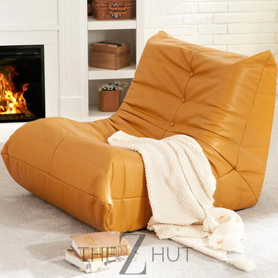 Hobestluk Bean Bag Chair Giant Bean Bag Sofa Memory Foam Bean Bag Chairs for Adults, Bean Bag Couches Faux Leather Bean Bag Chairs for Living Room Bedroom Dorm Office (Brown) THE Z HUT