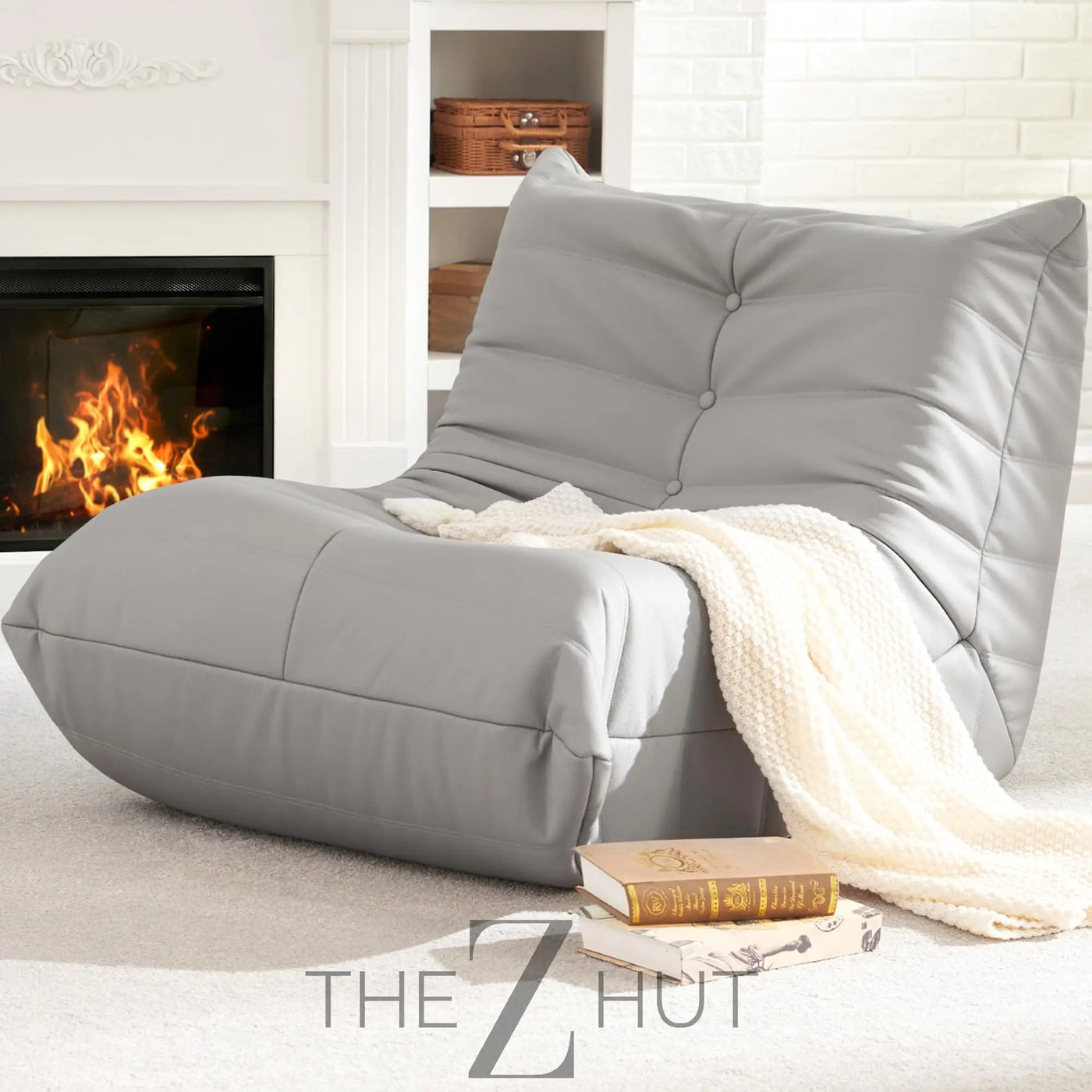 Hobestluk Bean Bag Chair Giant Bean Bag Sofa Memory Foam Bean Bag Chairs for Adults, Bean Bag Couches Faux Leather Bean Bag Chairs for Living Room Bedroom Dorm Office (Brown) THE Z HUT