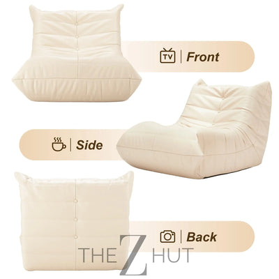 Hobestluk Bean Bag Chair Giant Bean Bag Sofa Memory Foam Bean Bag Chairs for Adults, Bean Bag Couches Faux Leather Bean Bag Chairs for Living Room Bedroom Dorm Office (Brown) THE Z HUT