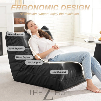 Hobestluk Bean Bag Chair Giant Bean Bag Sofa Memory Foam Bean Bag Chairs for Adults, Bean Bag Couches Faux Leather Bean Bag Chairs for Living Room Bedroom Dorm Office (Brown) THE Z HUT