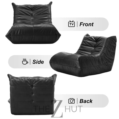 Hobestluk Bean Bag Chair Giant Bean Bag Sofa Memory Foam Bean Bag Chairs for Adults, Bean Bag Couches Faux Leather Bean Bag Chairs for Living Room Bedroom Dorm Office (Brown) THE Z HUT