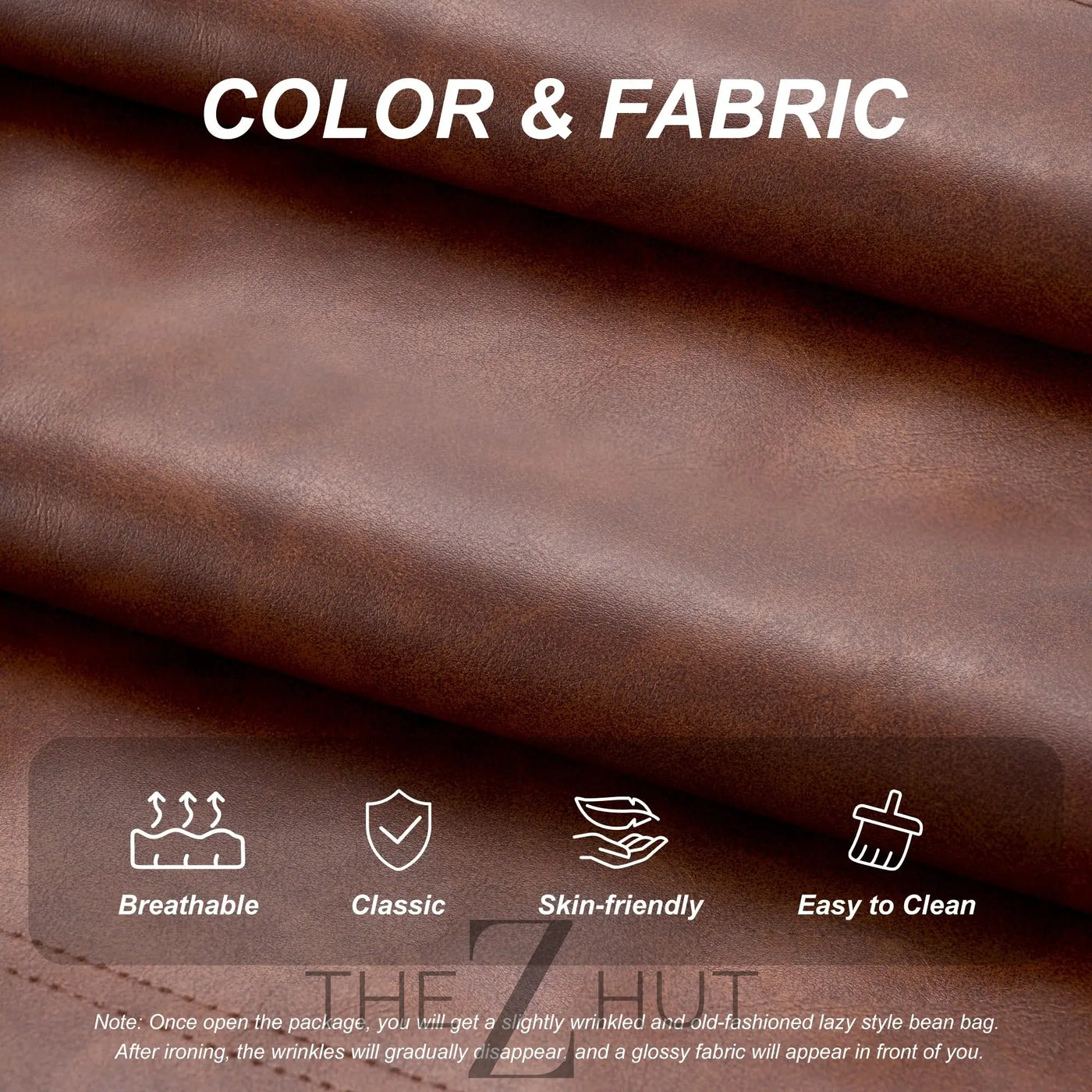 Hobestluk Bean Bag Chair Giant Bean Bag Sofa Memory Foam Bean Bag Chairs for Adults, Bean Bag Couches Faux Leather Bean Bag Chairs for Living Room Bedroom Dorm Office (Brown) THE Z HUT