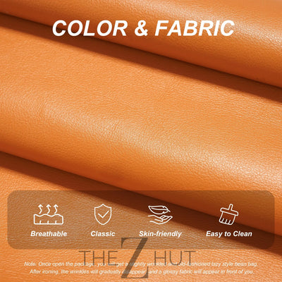 Hobestluk Bean Bag Chair Giant Bean Bag Sofa Memory Foam Bean Bag Chairs for Adults, Bean Bag Couches Faux Leather Bean Bag Chairs for Living Room Bedroom Dorm Office (Brown) THE Z HUT