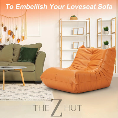 Hobestluk Bean Bag Chair Giant Bean Bag Sofa Memory Foam Bean Bag Chairs for Adults, Bean Bag Couches Faux Leather Bean Bag Chairs for Living Room Bedroom Dorm Office (Brown) THE Z HUT