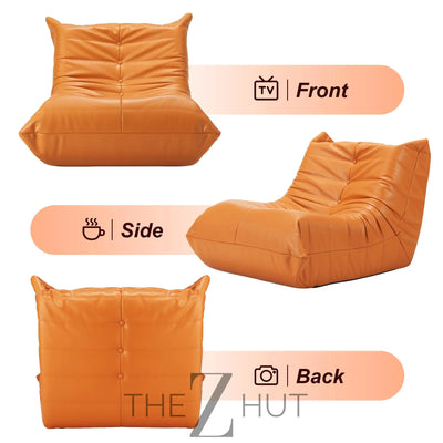 Hobestluk Bean Bag Chair Giant Bean Bag Sofa Memory Foam Bean Bag Chairs for Adults, Bean Bag Couches Faux Leather Bean Bag Chairs for Living Room Bedroom Dorm Office (Brown) THE Z HUT