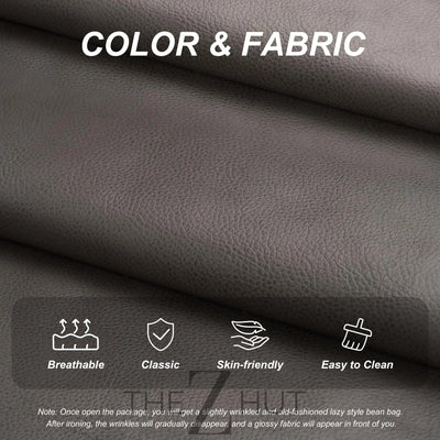 Hobestluk Bean Bag Chair Giant Bean Bag Sofa Memory Foam Bean Bag Chairs for Adults, Bean Bag Couches Faux Leather Bean Bag Chairs for Living Room Bedroom Dorm Office (Brown) THE Z HUT