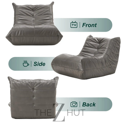 Hobestluk Bean Bag Chair Giant Bean Bag Sofa Memory Foam Bean Bag Chairs for Adults, Bean Bag Couches Faux Leather Bean Bag Chairs for Living Room Bedroom Dorm Office (Brown) THE Z HUT