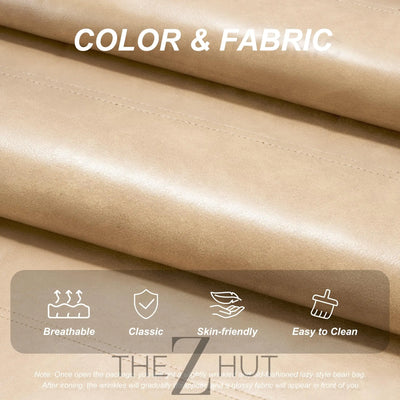 Hobestluk Bean Bag Chair Giant Bean Bag Sofa Memory Foam Bean Bag Chairs for Adults, Bean Bag Couches Faux Leather Bean Bag Chairs for Living Room Bedroom Dorm Office (Brown) THE Z HUT