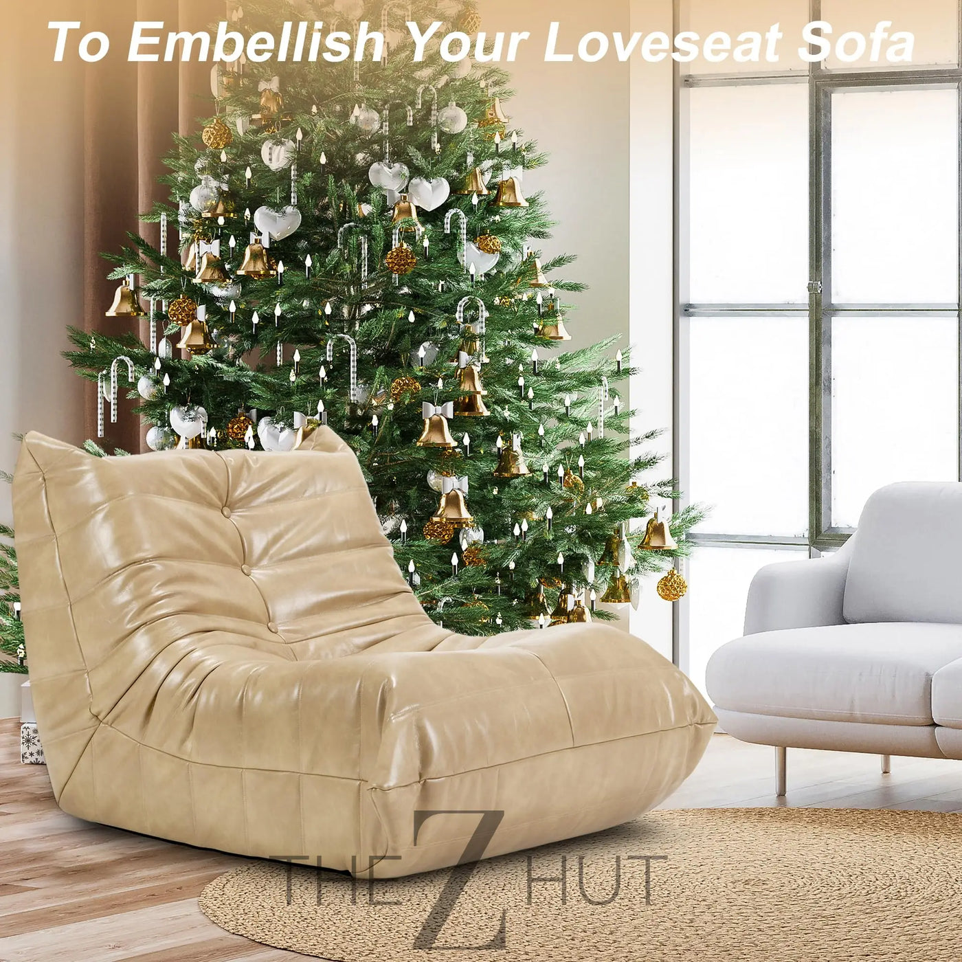 Hobestluk Bean Bag Chair Giant Bean Bag Sofa Memory Foam Bean Bag Chairs for Adults, Bean Bag Couches Faux Leather Bean Bag Chairs for Living Room Bedroom Dorm Office (Brown) THE Z HUT