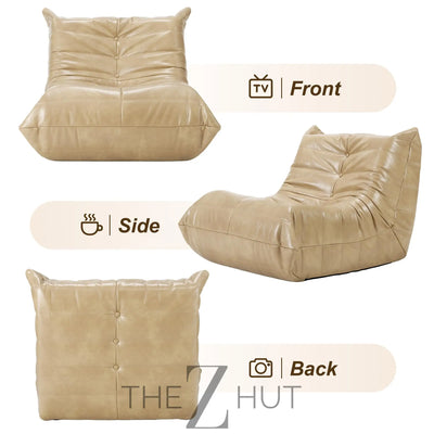 Hobestluk Bean Bag Chair Giant Bean Bag Sofa Memory Foam Bean Bag Chairs for Adults, Bean Bag Couches Faux Leather Bean Bag Chairs for Living Room Bedroom Dorm Office (Brown) THE Z HUT