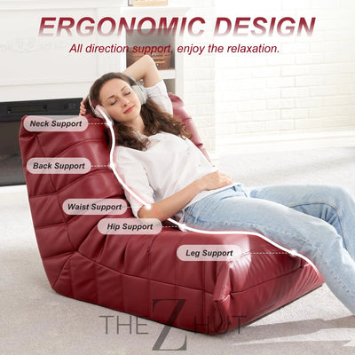 Hobestluk Bean Bag Chair Giant Bean Bag Sofa Memory Foam Bean Bag Chairs for Adults, Bean Bag Couches Faux Leather Bean Bag Chairs for Living Room Bedroom Dorm Office (Brown) THE Z HUT