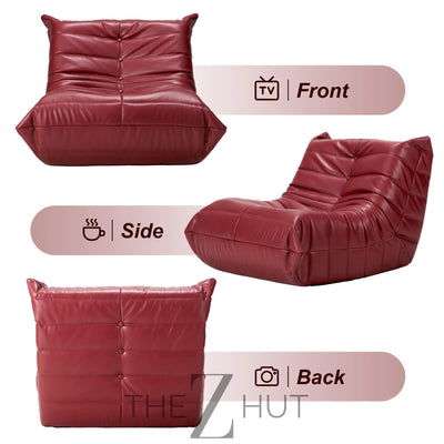 Hobestluk Bean Bag Chair Giant Bean Bag Sofa Memory Foam Bean Bag Chairs for Adults, Bean Bag Couches Faux Leather Bean Bag Chairs for Living Room Bedroom Dorm Office (Brown) THE Z HUT