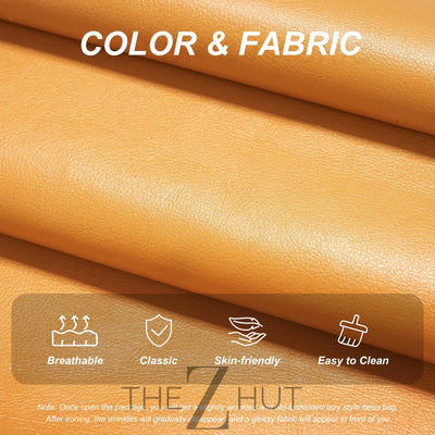 Hobestluk Bean Bag Chair Giant Bean Bag Sofa Memory Foam Bean Bag Chairs for Adults, Bean Bag Couches Faux Leather Bean Bag Chairs for Living Room Bedroom Dorm Office (Brown) THE Z HUT
