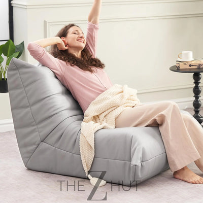 Hobestluk Bean Bag Chair Giant Bean Bag Sofa Memory Foam Bean Bag Chairs for Adults, Bean Bag Couches Faux Leather Bean Bag Chairs for Living Room Bedroom Dorm Office (Brown) THE Z HUT