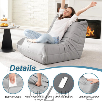 Hobestluk Bean Bag Chair Giant Bean Bag Sofa Memory Foam Bean Bag Chairs for Adults, Bean Bag Couches Faux Leather Bean Bag Chairs for Living Room Bedroom Dorm Office (Brown) THE Z HUT