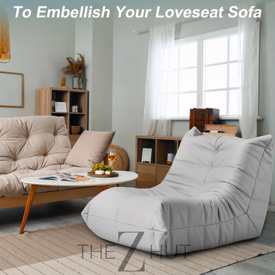 Hobestluk Bean Bag Chair Giant Bean Bag Sofa Memory Foam Bean Bag Chairs for Adults, Bean Bag Couches Faux Leather Bean Bag Chairs for Living Room Bedroom Dorm Office (Brown) THE Z HUT