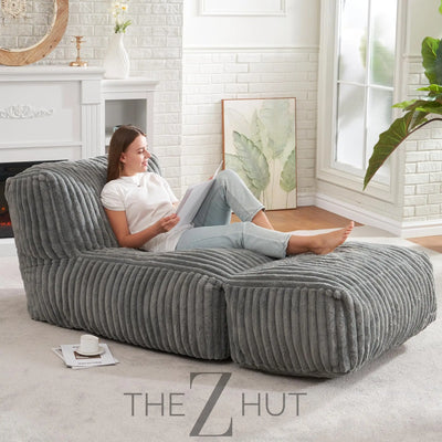 Hobestluk Big Bean Bag Lounger Chairs Large Beanbag Chair for Adults Bean Bag Sofa with Memory Foam Filled for Living Room, Bedroom or Balcony (Grey) THE Z HUT