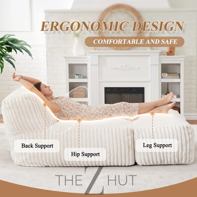 Hobestluk Big Bean Bag Lounger Chairs Large Beanbag Chair for Adults Bean Bag Sofa with Memory Foam Filled for Living Room, Bedroom or Balcony (Grey) THE Z HUT