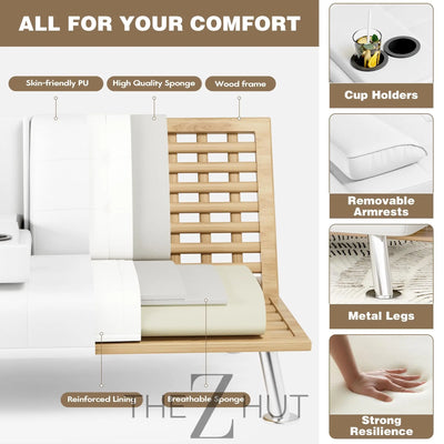 Homall Futon Sofa Bed, Leather Futon Couch with Removable Armrests, Adjustable Recliner Sleeper Sofa Bed with Dual Cup Holders for Living Room, Apartment, Office (Black) THE Z HUT