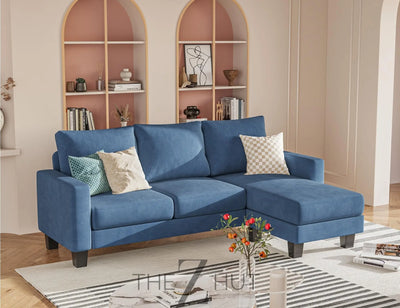 Homall Sofa for Living Room, Couch with Convertible Chaise, 3 Seat L-Shaped Sofas, Comfy Corduroy Couches for Apartment, Small Space, Cream THE Z HUT