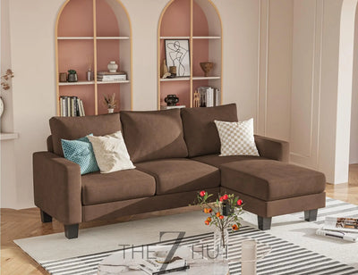 Homall Sofa for Living Room, Couch with Convertible Chaise, 3 Seat L-Shaped Sofas, Comfy Corduroy Couches for Apartment, Small Space, Cream THE Z HUT