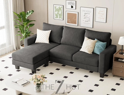 Homall Sofa for Living Room, Couch with Convertible Chaise, 3 Seat L-Shaped Sofas, Comfy Corduroy Couches for Apartment, Small Space, Cream THE Z HUT