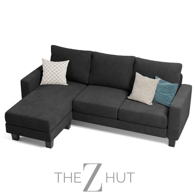 Homall Sofa for Living Room, Couch with Convertible Chaise, 3 Seat L-Shaped Sofas, Comfy Corduroy Couches for Apartment, Small Space, Cream THE Z HUT