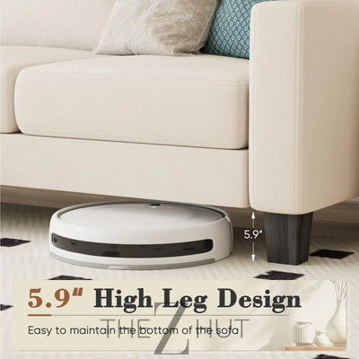 Homall Sofa for Living Room, Couch with Convertible Chaise, 3 Seat L-Shaped Sofas, Comfy Corduroy Couches for Apartment, Small Space, Cream THE Z HUT