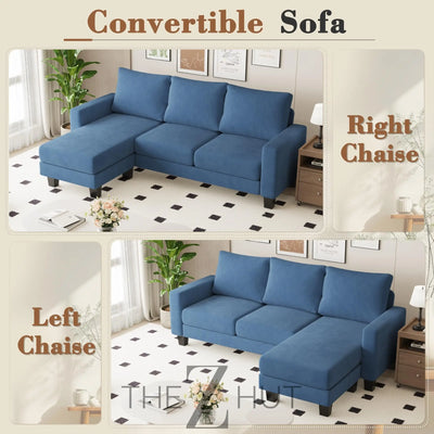Homall Sofa for Living Room, Couch with Convertible Chaise, 3 Seat L-Shaped Sofas, Comfy Corduroy Couches for Apartment, Small Space, Cream THE Z HUT