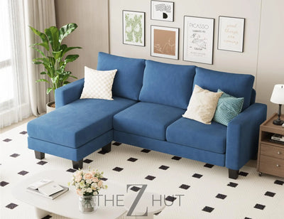 Homall Sofa for Living Room, Couch with Convertible Chaise, 3 Seat L-Shaped Sofas, Comfy Corduroy Couches for Apartment, Small Space, Cream THE Z HUT