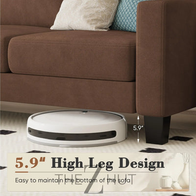 Homall Sofa for Living Room, Couch with Convertible Chaise, 3 Seat L-Shaped Sofas, Comfy Corduroy Couches for Apartment, Small Space, Cream THE Z HUT