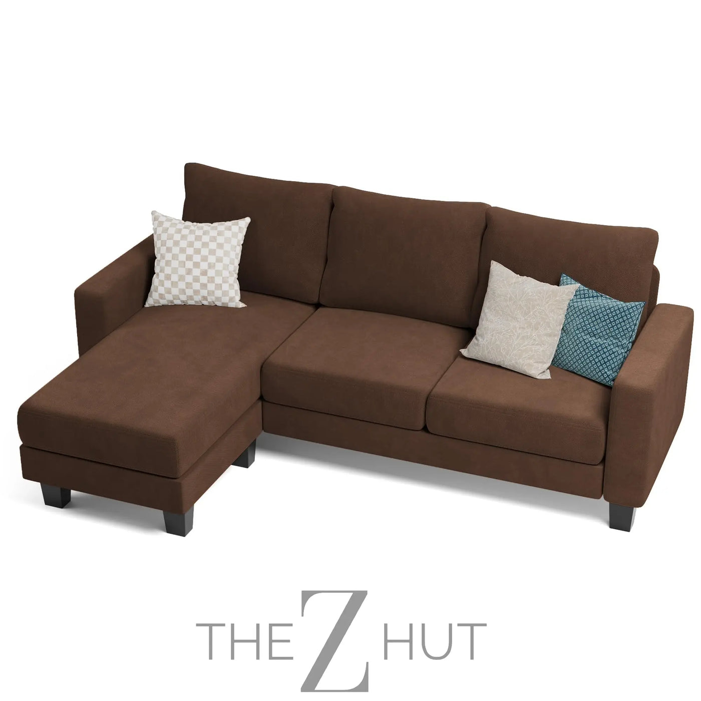 Homall Sofa for Living Room, Couch with Convertible Chaise, 3 Seat L-Shaped Sofas, Comfy Corduroy Couches for Apartment, Small Space, Cream THE Z HUT