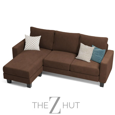 Homall Sofa for Living Room, Couch with Convertible Chaise, 3 Seat L-Shaped Sofas, Comfy Corduroy Couches for Apartment, Small Space, Cream THE Z HUT