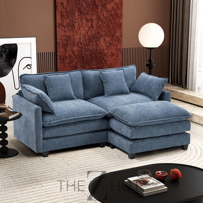Ihanherry 146" U-Shaped Modern Sofa Modular Sectional Cloud Couch with 2 Ottoman, 6-Seat Chenille Deep Seat Sofa with 6 Pillows for Living Room, Bedroom and Apartment, Grey THE Z HUT