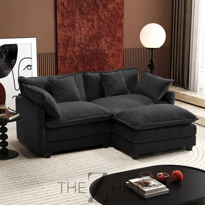 Ihanherry 146" U-Shaped Modern Sofa Modular Sectional Cloud Couch with 2 Ottoman, 6-Seat Chenille Deep Seat Sofa with 6 Pillows for Living Room, Bedroom and Apartment, Grey THE Z HUT