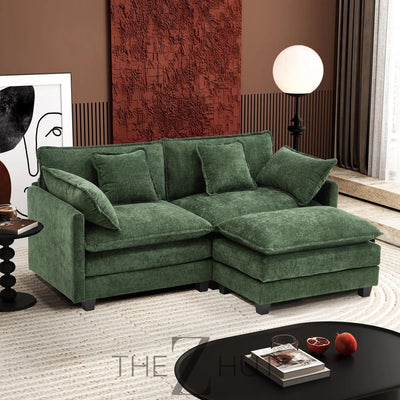 Ihanherry 146" U-Shaped Modern Sofa Modular Sectional Cloud Couch with 2 Ottoman, 6-Seat Chenille Deep Seat Sofa with 6 Pillows for Living Room, Bedroom and Apartment, Grey THE Z HUT