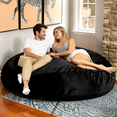 Jaxx 6 Foot Cocoon - 2-in-1 Convertible Bean Bag Bed & Large Bean Bag Chair for Adults, Charcoal THE Z HUT