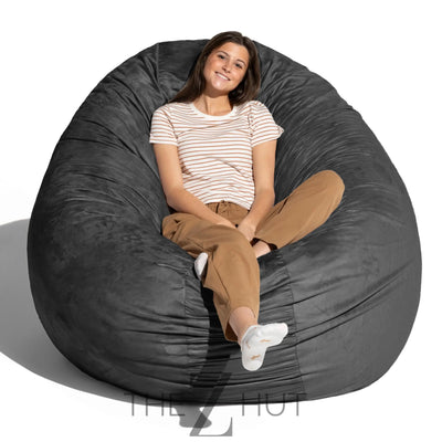 Jaxx 6 Foot Cocoon - 2-in-1 Convertible Bean Bag Bed & Large Bean Bag Chair for Adults, Charcoal THE Z HUT