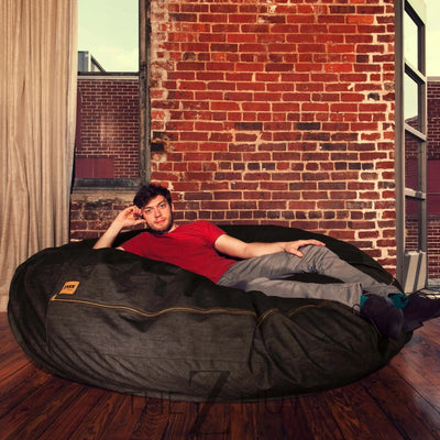 Jaxx 6 Foot Cocoon - 2-in-1 Convertible Bean Bag Bed & Large Bean Bag Chair for Adults, Charcoal THE Z HUT