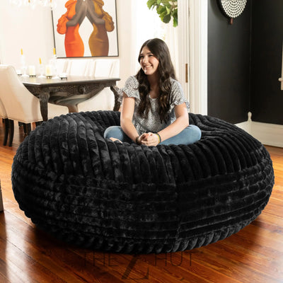 Jaxx 6 Foot Cocoon - 2-in-1 Convertible Bean Bag Bed & Large Bean Bag Chair for Adults, Charcoal THE Z HUT