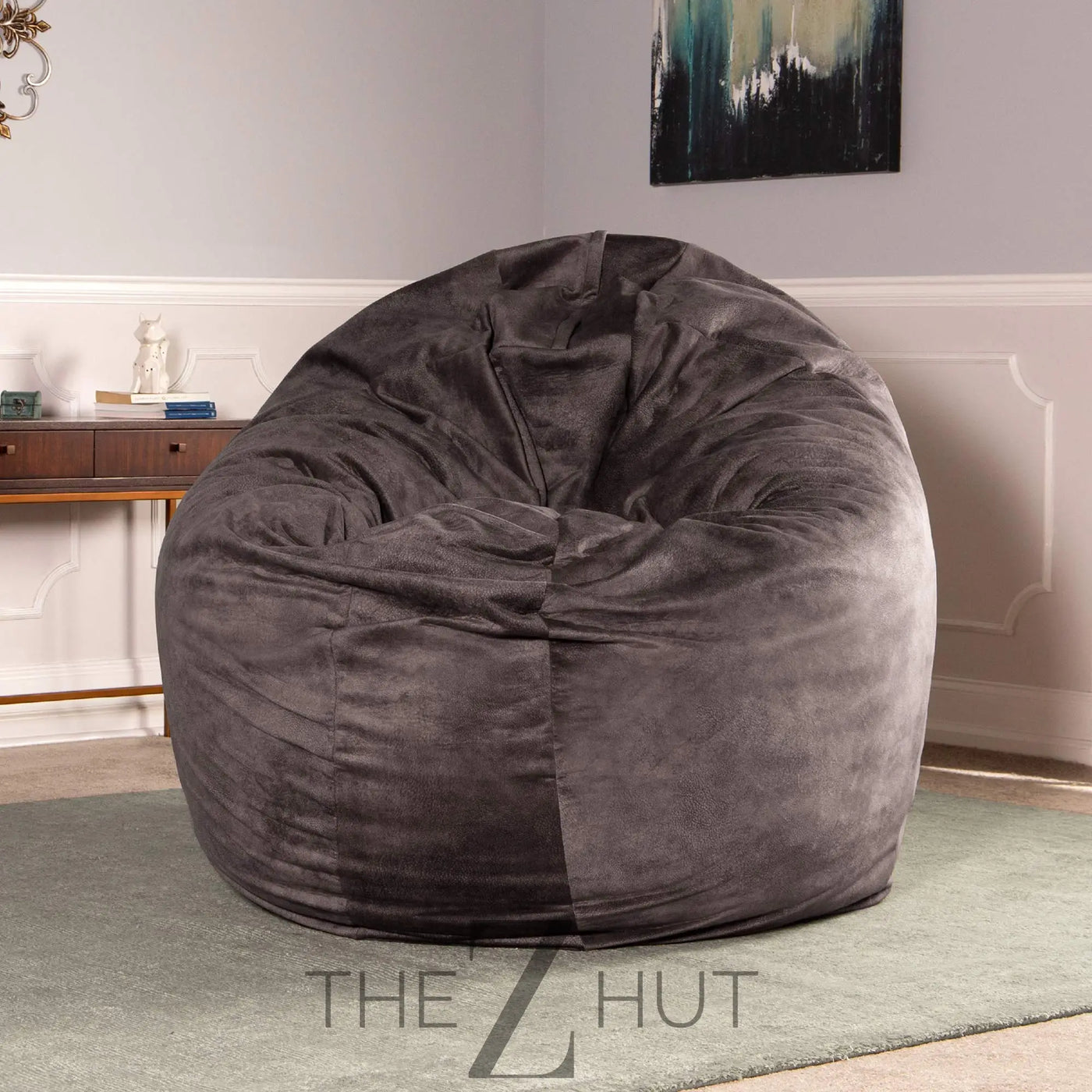 Jaxx 6 Foot Cocoon - 2-in-1 Convertible Bean Bag Bed & Large Bean Bag Chair for Adults, Charcoal THE Z HUT