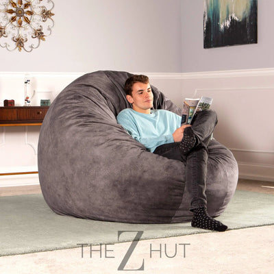 Jaxx 6 Foot Cocoon - 2-in-1 Convertible Bean Bag Bed & Large Bean Bag Chair for Adults, Charcoal THE Z HUT