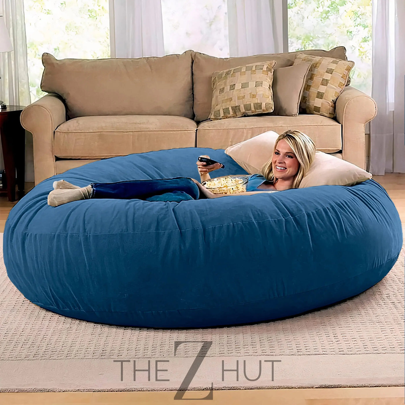 Jaxx 6 Foot Cocoon - 2-in-1 Convertible Bean Bag Bed & Large Bean Bag Chair for Adults, Charcoal THE Z HUT