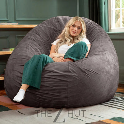 Jaxx 6 Foot Cocoon - 2-in-1 Convertible Bean Bag Bed & Large Bean Bag Chair for Adults, Charcoal THE Z HUT